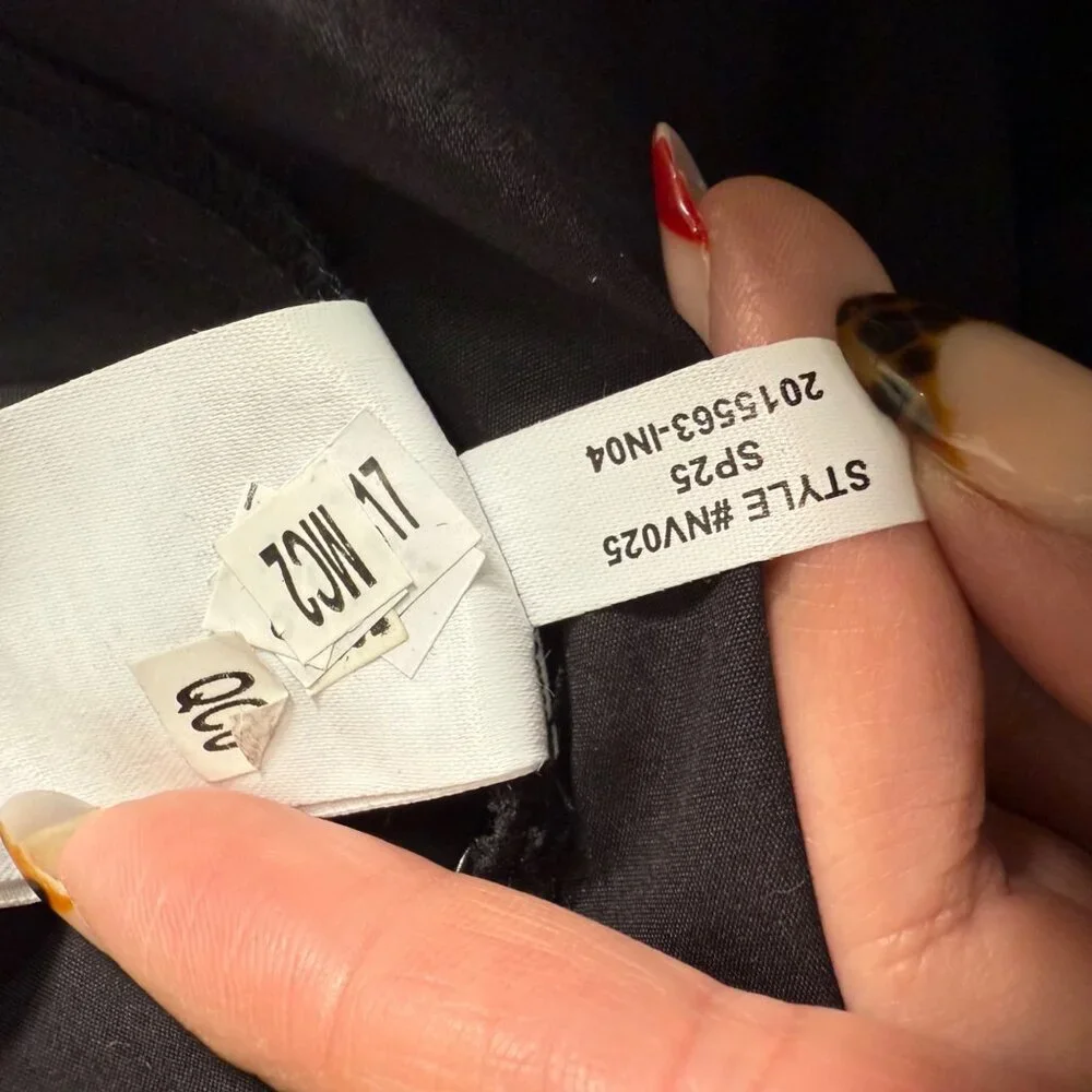 Madewell Dress 14 Black Seamed Long Sleeve Mini Poplin Shirtdress Pockets NV025 - Picture 10 of 13